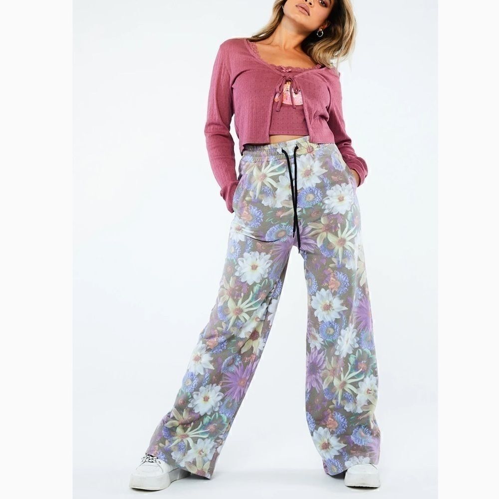 New girl Order Floral Fleece Lined Pants Joggers